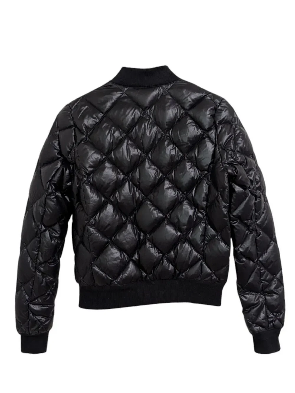 Alo Yoga Idol Down-Filled Diamond Quilted Bomber Jacket - Black - Size S